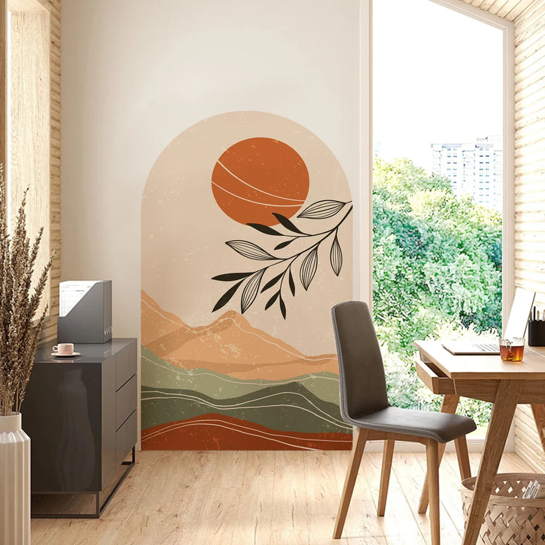 Boho Archway Landscape Wall Mural For Home Decor