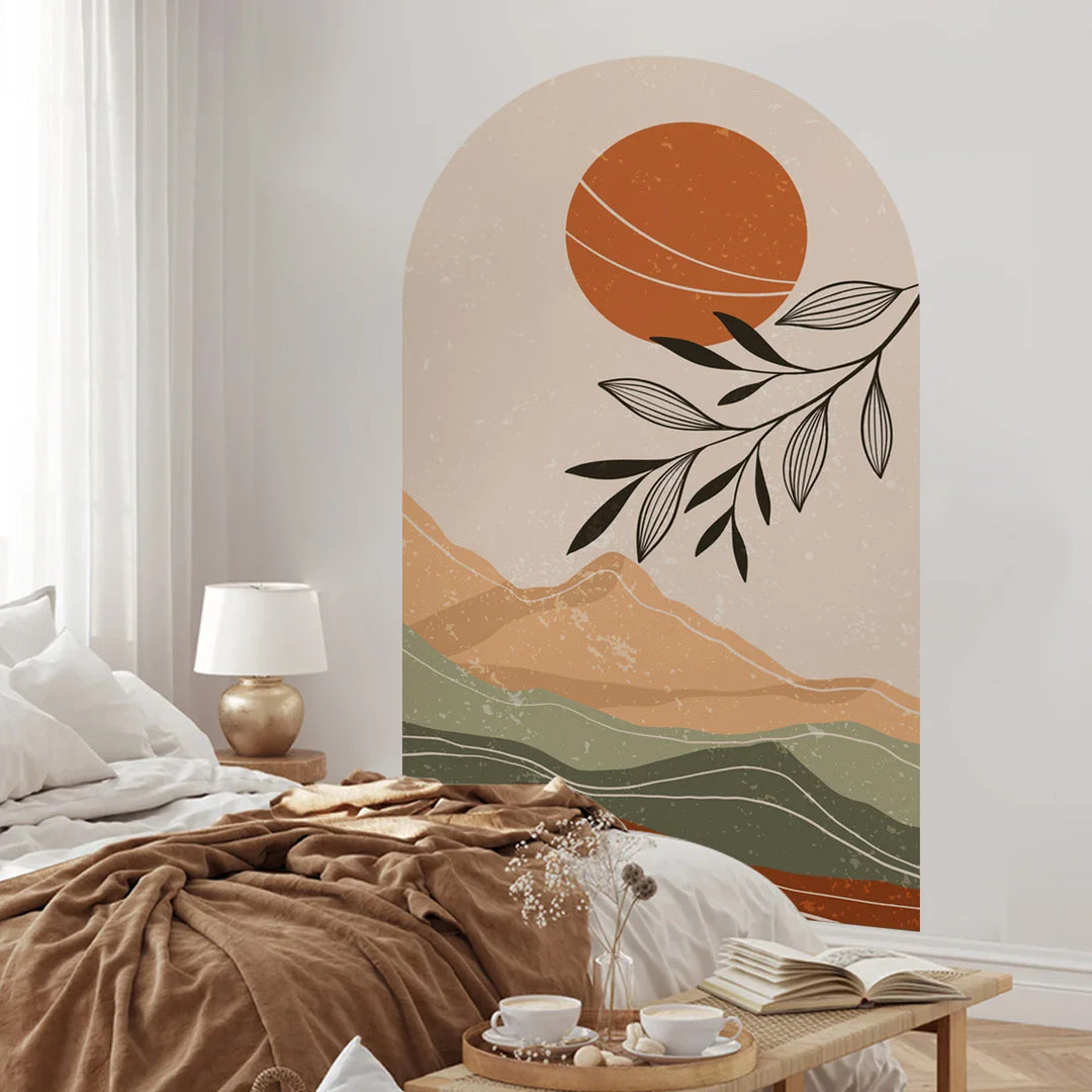 Boho Archway Landscape Wall Mural For Home Decor
