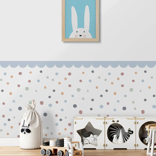 Boho Curved Border And Hearts Wall Decals For Nursery