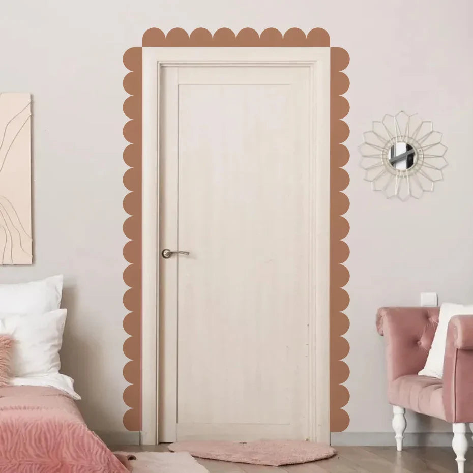 Boho Curved Border And Hearts Wall Decals For Nursery