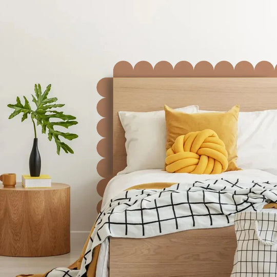 Boho Curved Border And Hearts Wall Decals For Nursery