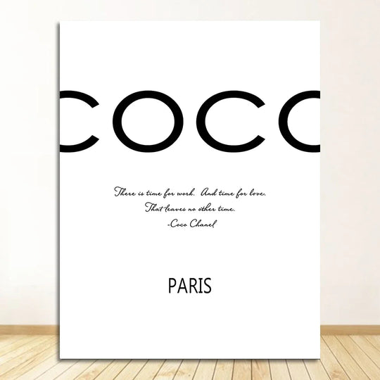 Paris Fashion Quote Floral Canvas Wall Art