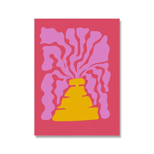 Bright Colorful Botanical Abstract Canvas Wall Art