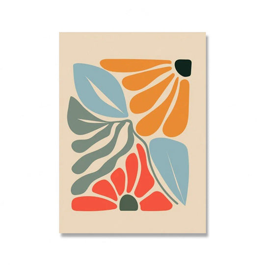 Bright Colorful Botanical Abstract Canvas Wall Art