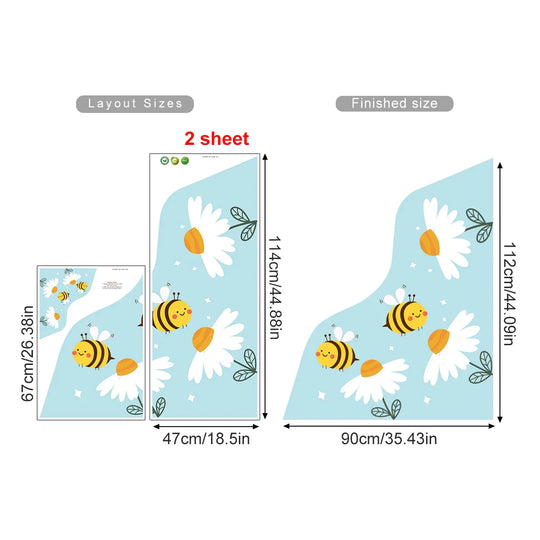 Busy Bees And Blooms Cartoon Garden Wall Mural For Kids
