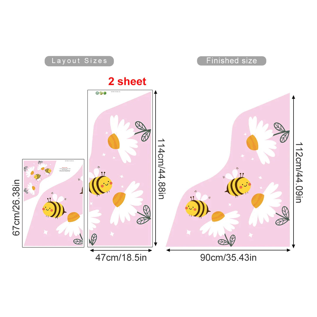 Busy Bees And Blooms Cartoon Garden Wall Mural For Kids