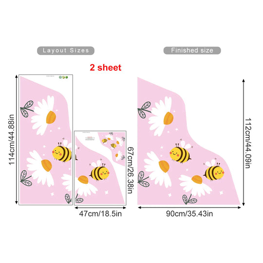 Busy Bees And Blooms Cartoon Garden Wall Mural For Kids
