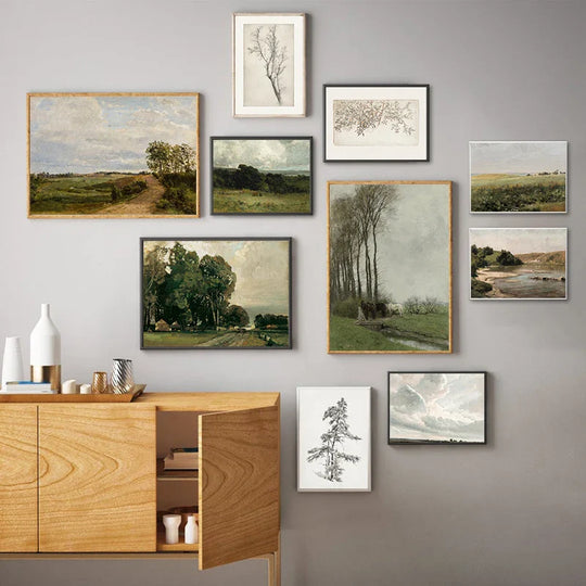 Classic Vintage Landscape Wall Art Canvas Print