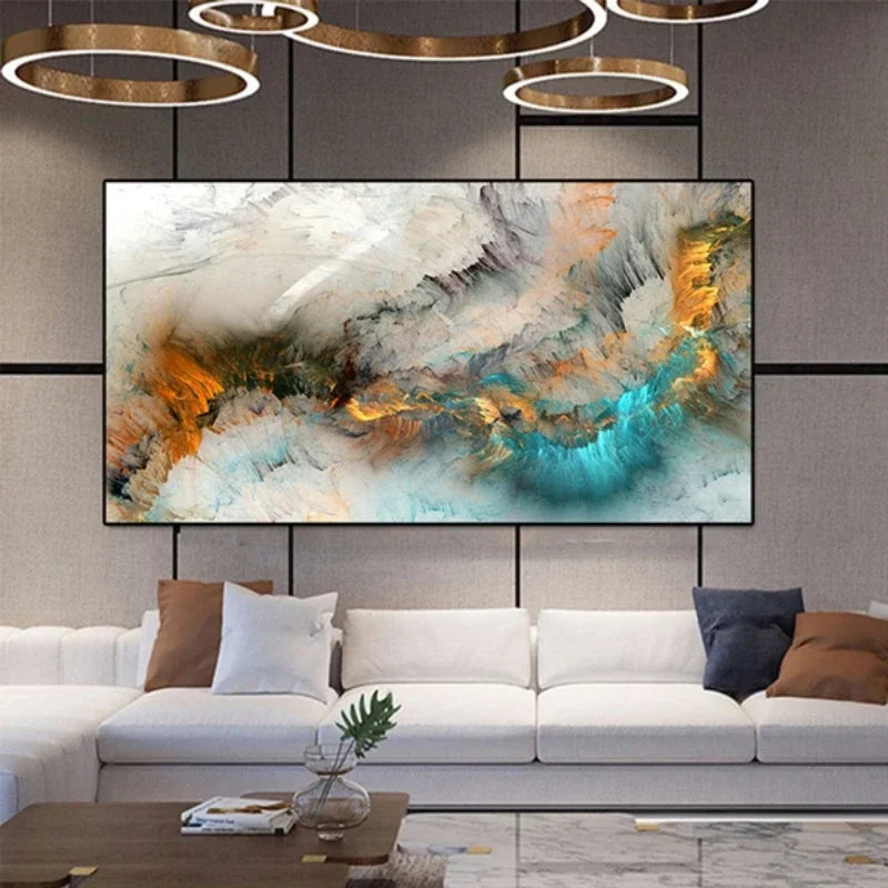 Colorful Abstract Alien Cloud Canvas Wall Art
