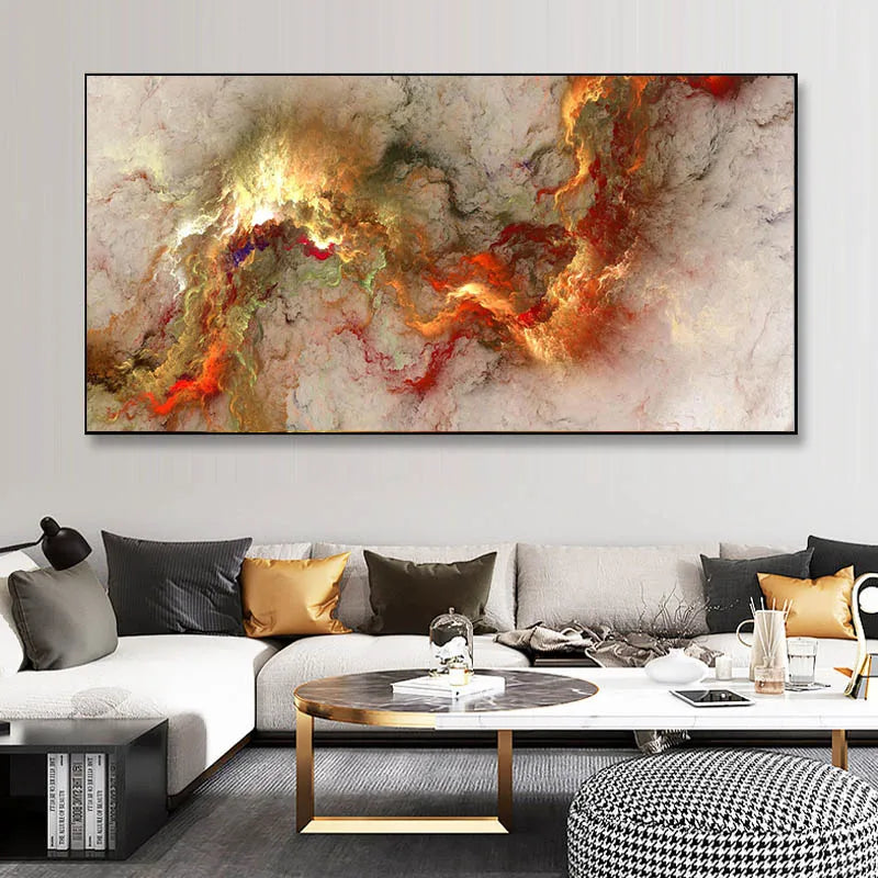 Colorful Abstract Alien Cloud Canvas Wall Art
