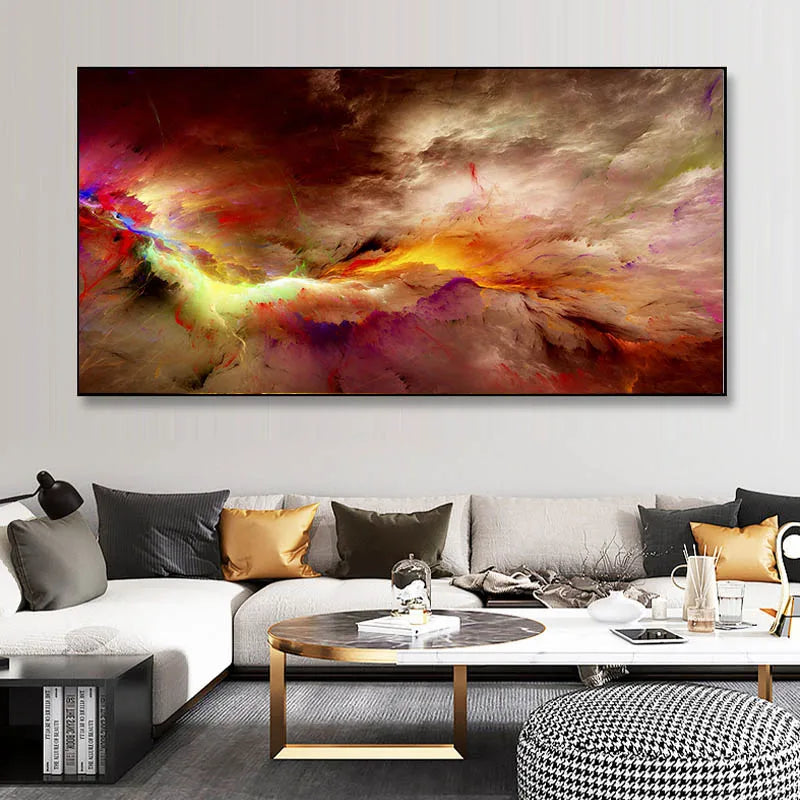 Colorful Abstract Alien Cloud Canvas Wall Art