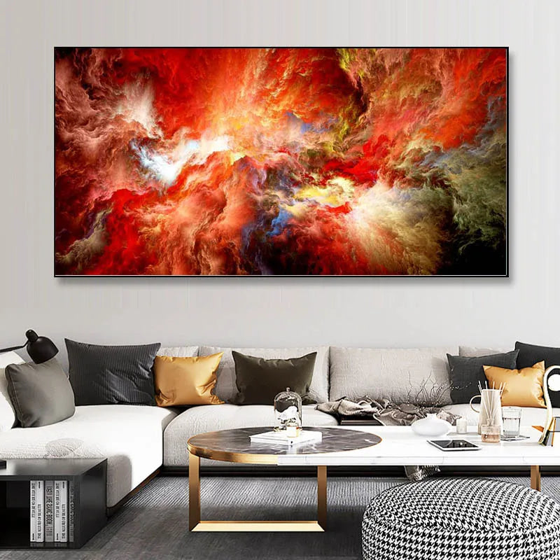 Colorful Abstract Alien Cloud Canvas Wall Art