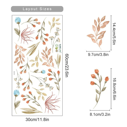 Colorful Wild Meadow Flower Wall Decals