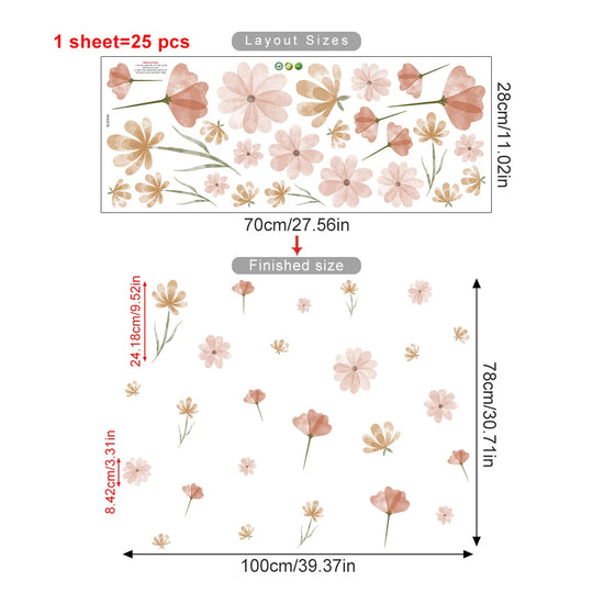 Colorful Wild Meadow Flower Wall Decals