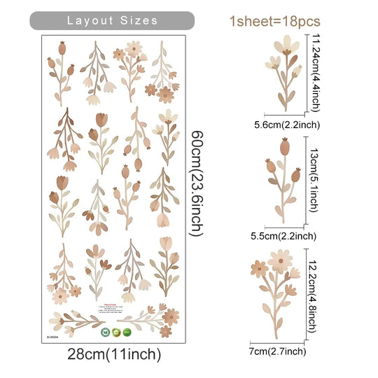 Colorful Wild Meadow Flower Wall Decals