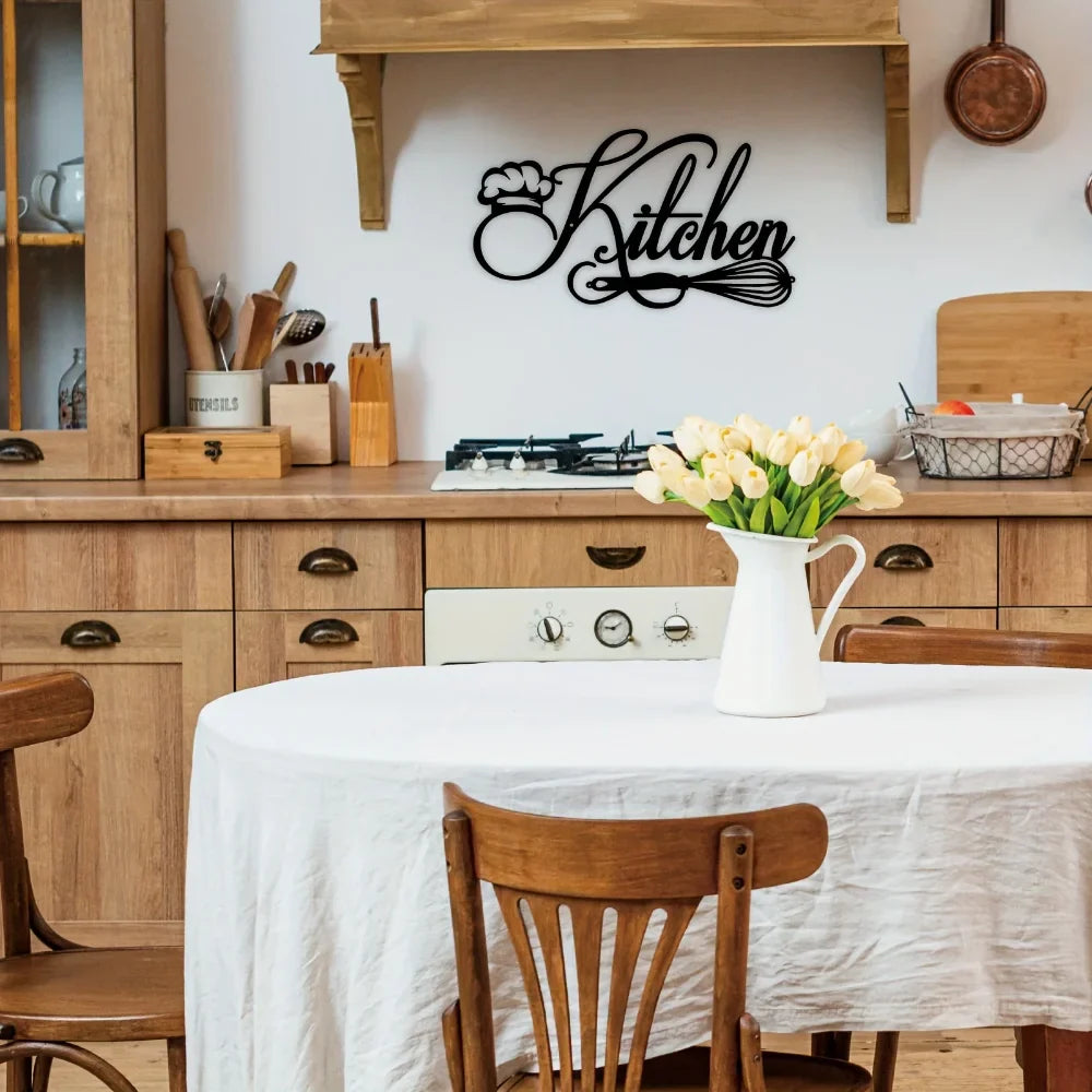 Cookery Lovers Black Metal Kitchen Wall Art Decor