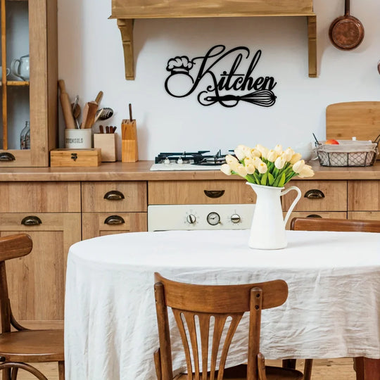 Cookery Lovers Black Metal Kitchen Wall Art Decor