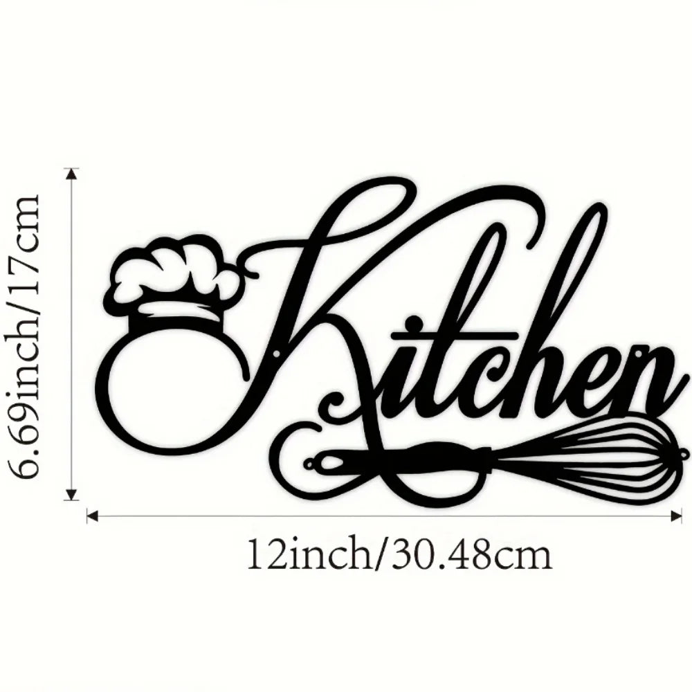 Cookery Lovers Black Metal Kitchen Wall Art Decor