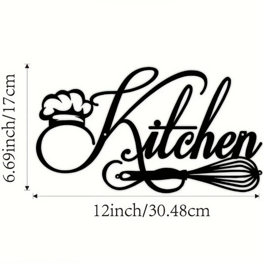 Cookery Lovers Black Metal Kitchen Wall Art Decor
