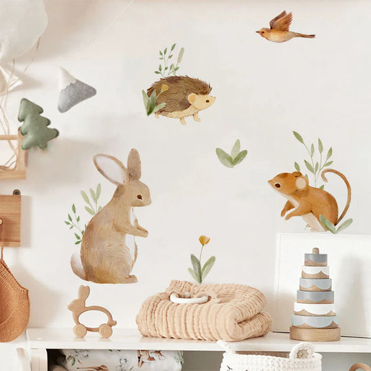 Countryside Animals Cartoon Wall Decals For Kids Room Decor
