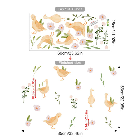 Countryside Animals Cartoon Wall Decals For Kids Room Decor