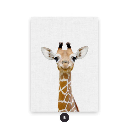 Baby Animal Portraits Cute Canvas Wall Art for Kids Room