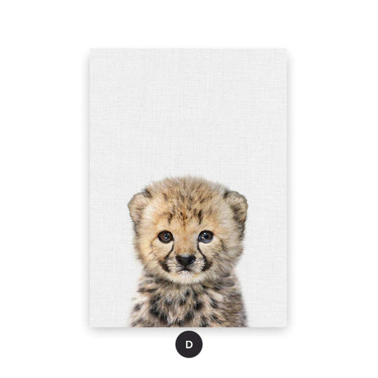 Baby Animal Portraits Cute Canvas Wall Art for Kids Room