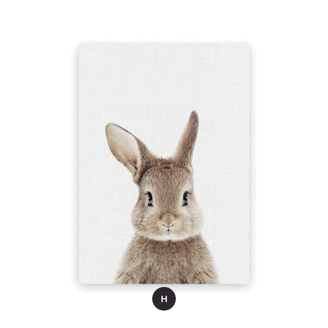 Baby Animal Portraits Cute Canvas Wall Art for Kids Room