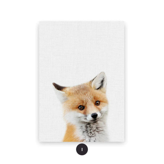 Baby Animal Portraits Cute Canvas Wall Art for Kids Room