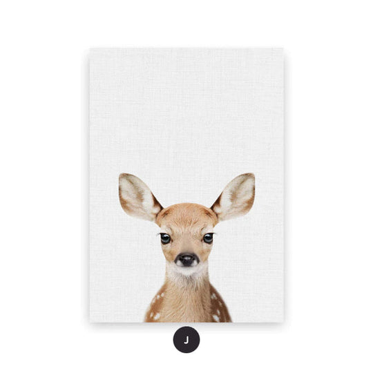 Baby Animal Portraits Cute Canvas Wall Art for Kids Room