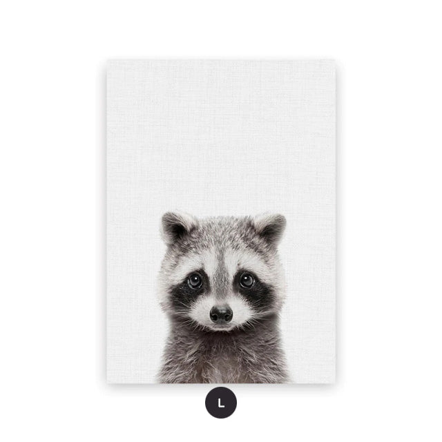 Baby Animal Portraits Cute Canvas Wall Art for Kids Room
