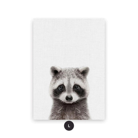 Baby Animal Portraits Cute Canvas Wall Art for Kids Room