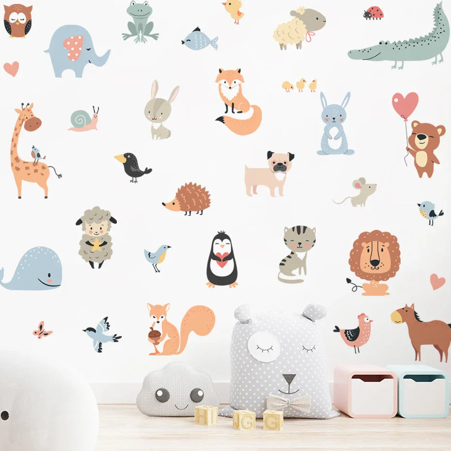 Cute Cartoon Animal Wall Stickers