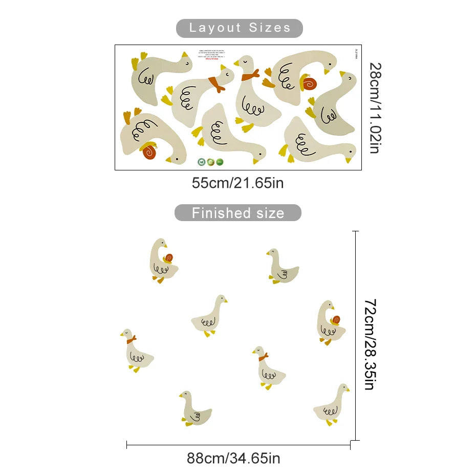 Cute Cartoon Duck Wall Decals For Nursery And Kids Room