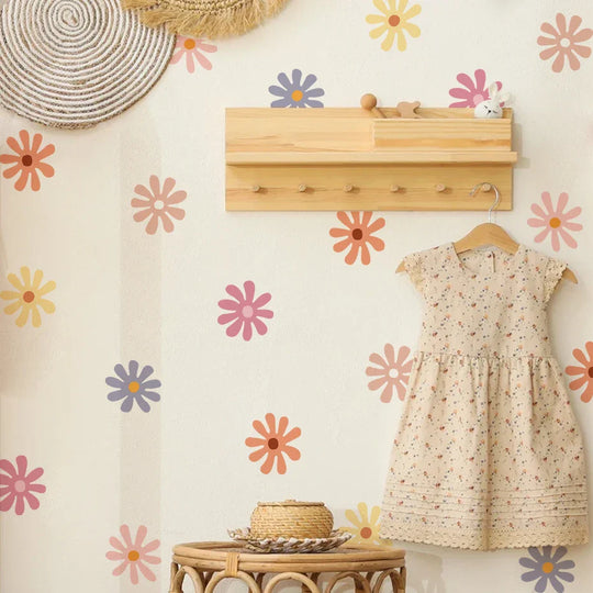 Cute Pastel Daisy Wall Decals For Kids Room Decor