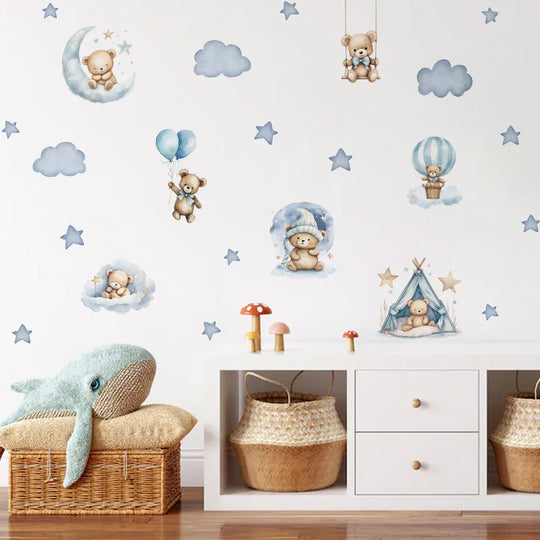 Cute Teddy Bear Teepee Wall Decals