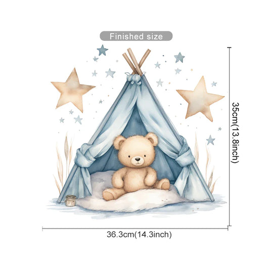 Cute Teddy Bear Teepee Wall Decals