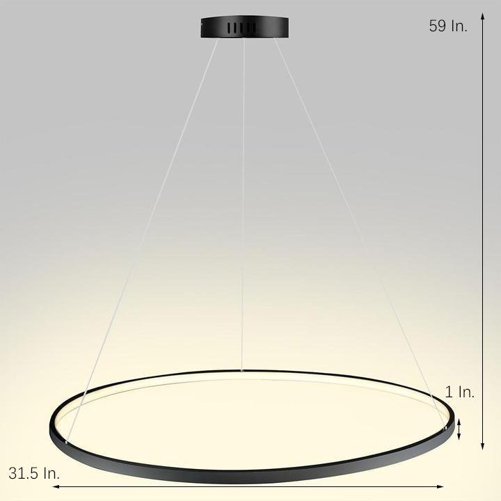 Round Geometric 30 W Single-Ring Integrated LED Pendant – Modern & Dimmable