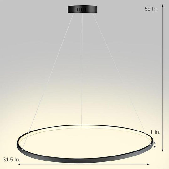 Round Geometric 30 W Single-Ring Integrated LED Pendant – Modern & Dimmable