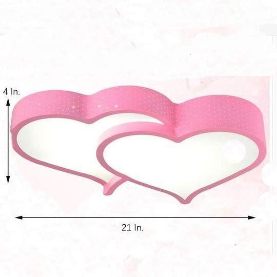 Heart Shaped Painted Metal Flush Mount Ceiling Light with Dimmable Ambient LED Light