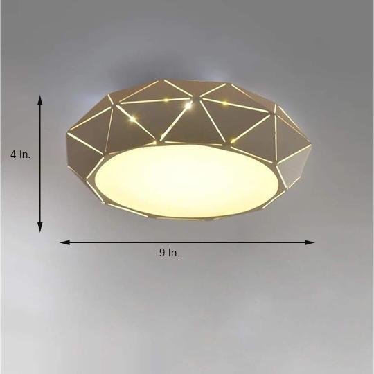 Geometric Drum Shaped LED Modern Flush Mount Ceiling Light