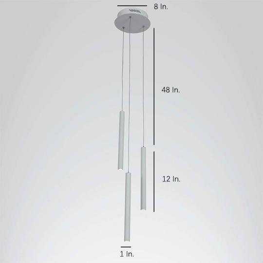 3-Piece Kitchen Island Pendant Lighting with Adjustable LED Lights
