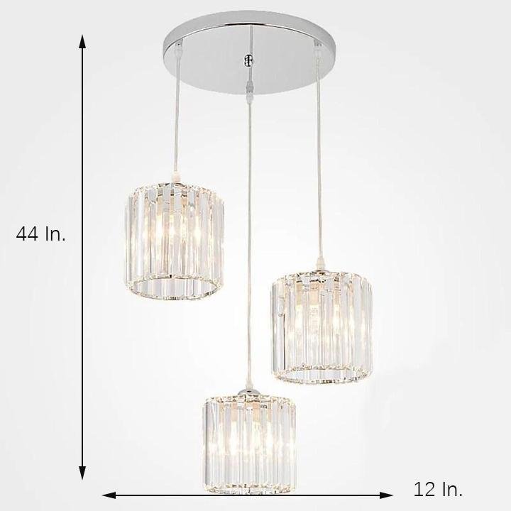 3 Metal Crystal Island Lantern LED Chandelier