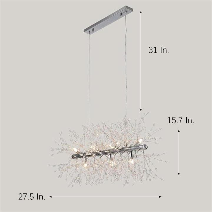 Luxury Modern LED Pendant Light – Electroplated Metal & Crystal Branch Design
