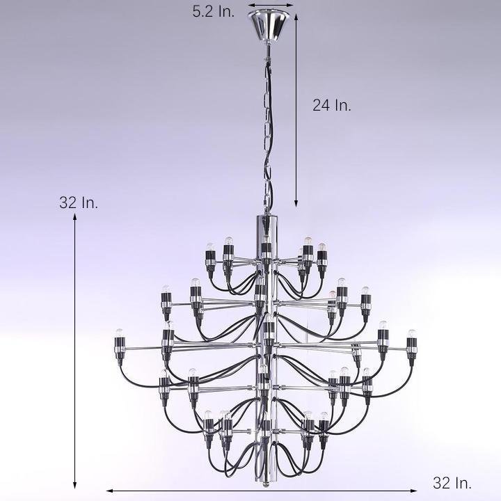 Creative 50-Light Electroplated Candlestick Chandelier