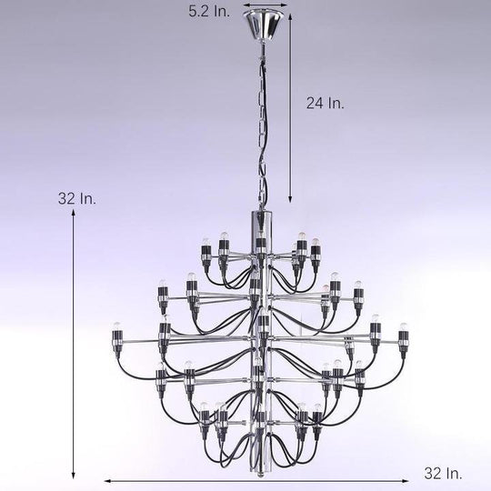 Creative 50-Light Electroplated Candlestick Chandelier