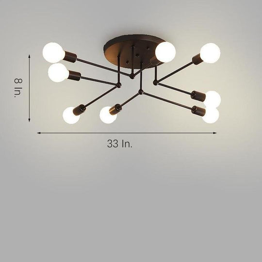 8-Light LED Modern Sputnik Chandelier