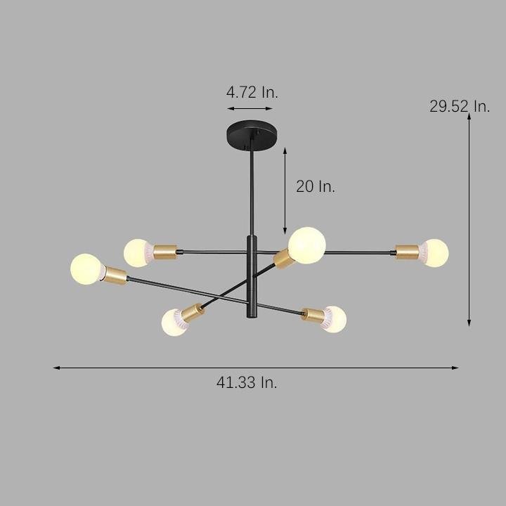 Luxurious 6-Light Sputnik LED Chandelier