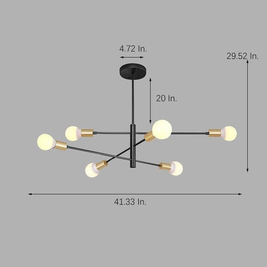 Luxurious 6-Light Sputnik LED Chandelier