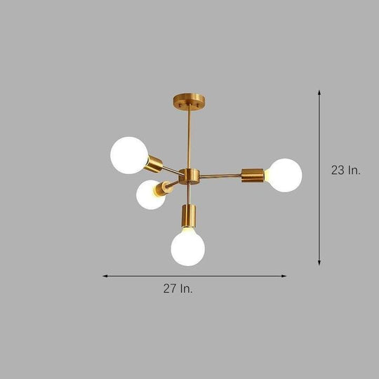 Luxurious Gold 4-Light Modern Pendant Light
